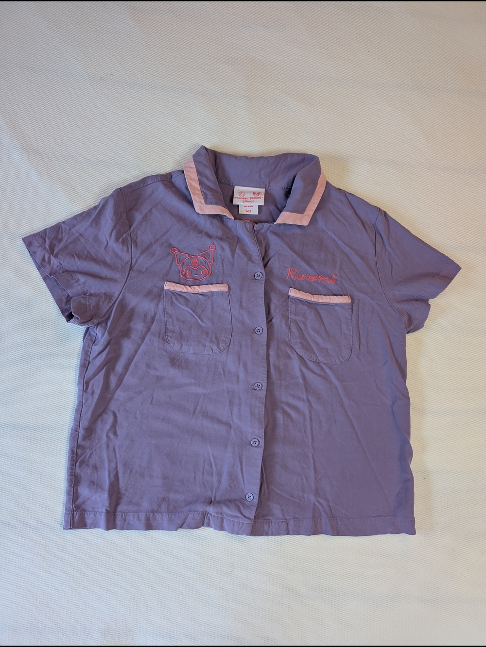 Sanrio Kuromi Diner Cropped Woven Button-Up BoxLunch Exclusive M